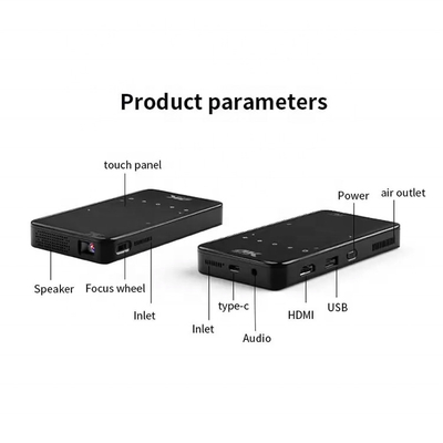 Flyin S90 4K Mini Portable Android Smart DLP Projektor WIFI Bluetooth aktiviert in Form von Mobiltelefon US Stecker LED-Lampe 3D-Batterie