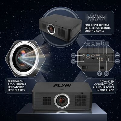 Flyin-K1200U 12000 Ansi Lumens WUXGA 3LCD Laser Projektor 1.8x elektrischer Zoom HDBaseT für große Hörsäle