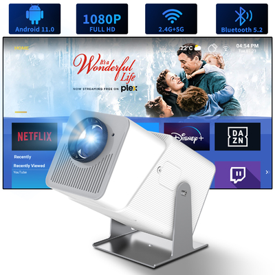 FY360 4K HD Smart LCD Projektor Hochhelligkeit Heimkino Laser mit Android 11.0 BT5.2 eingebauter Stereo-Sound und US-Plug